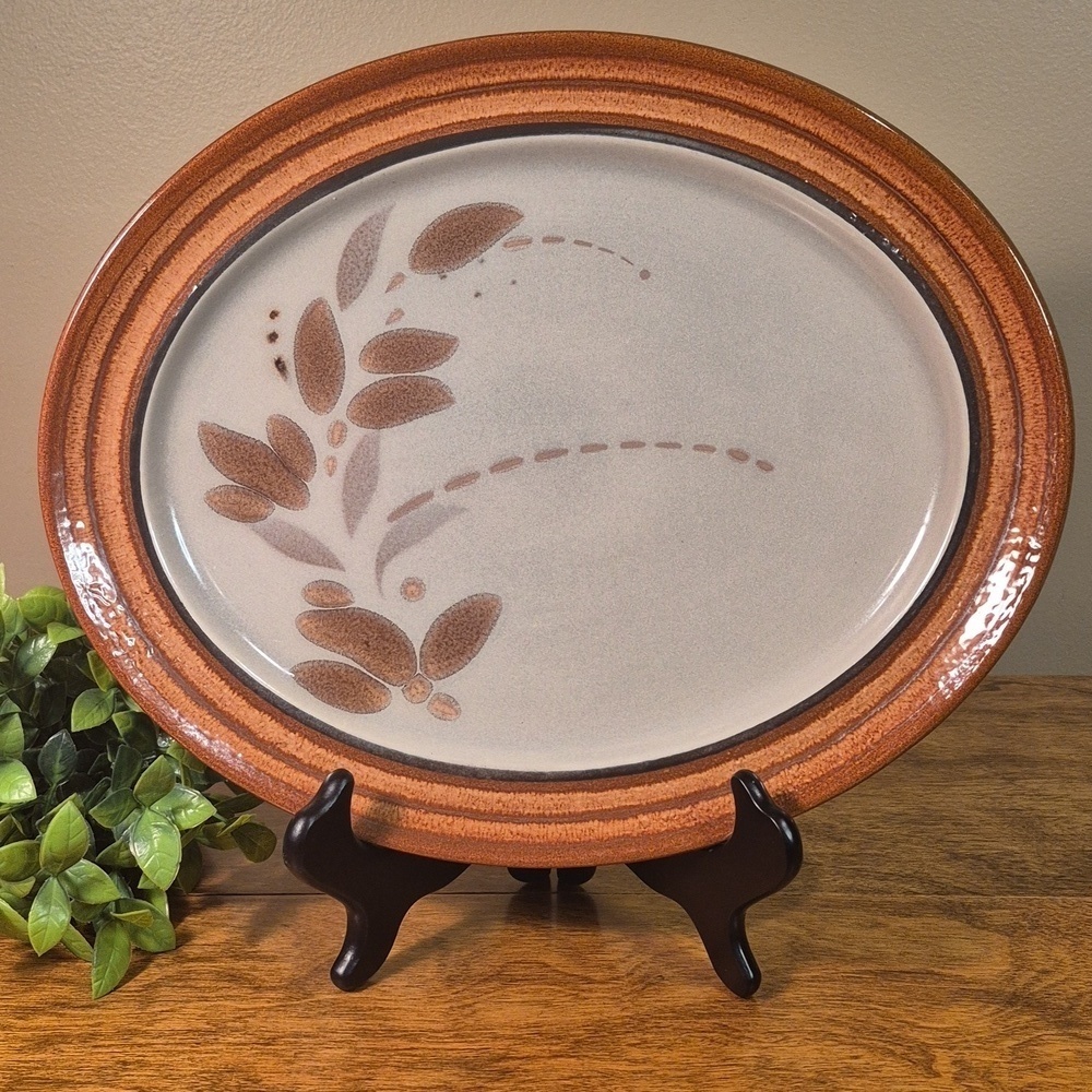 FRANCISCAN INTERPACE ENGLAND Vintage 70s "Origin" Abstract Pattern Oval Platter